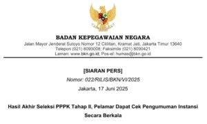 Hasil Seleksi PPPK Tahap II Diumumkan Bertahap, Skema Paruh Waktu Jadi Solusi Honorer