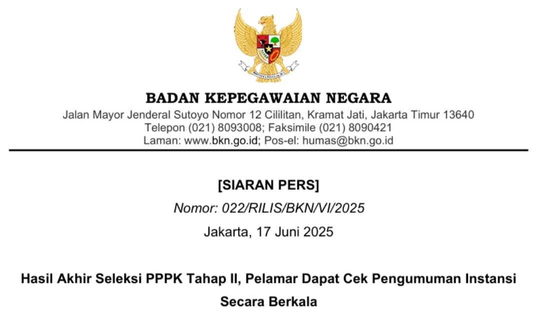 Hasil Seleksi PPPK Tahap II Diumumkan Bertahap, Skema Paruh Waktu Jadi Solusi Honorer